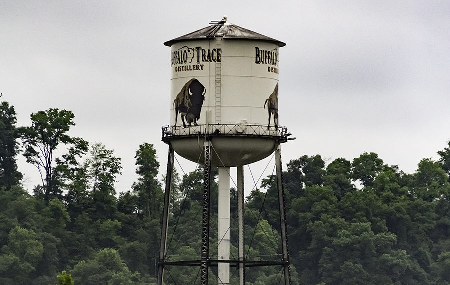 The water tower at Buffalo Trace Distillery in Frankfort, Kentucky. File photo ©2018, Mark Gillespie/CaskStrength Media.