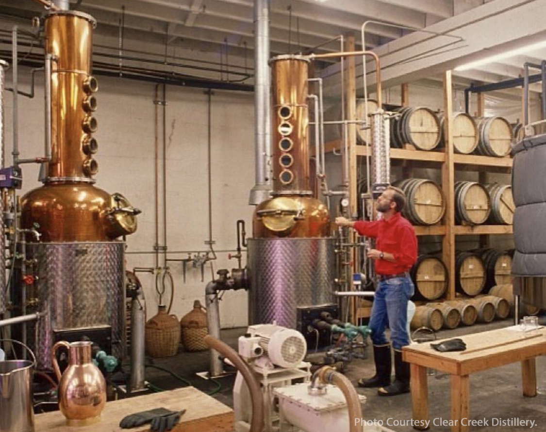 Clear Creek Distillery founder Steve McCarthy in the early days of making his McCarthy's Oregon Single Malt Whiskey. Image courtesy Clear Creek Distillery.