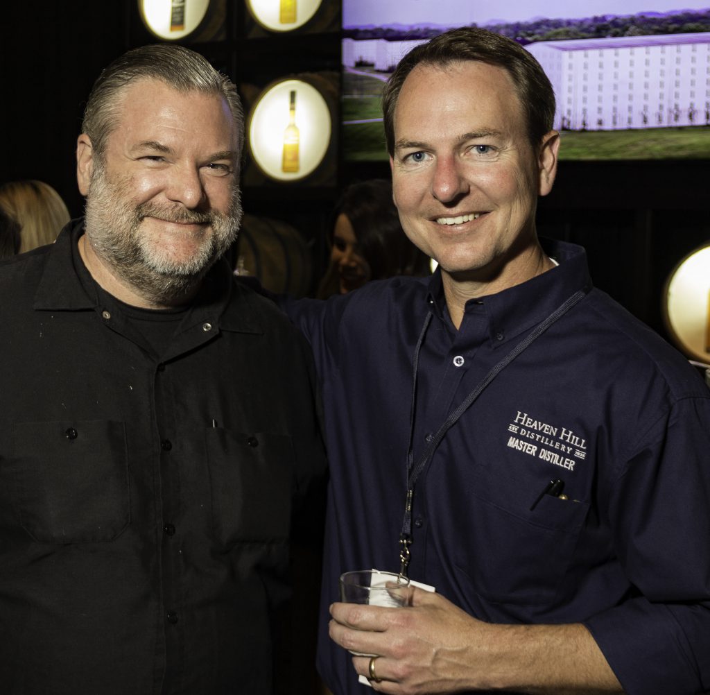 Denny Potter (R), shown with Mike Miller of Delilah's in Chicago at the 2017 Kentucky Bourbon Festival. Photo ©2017, Mark Gillespie/CaskStrength Media.