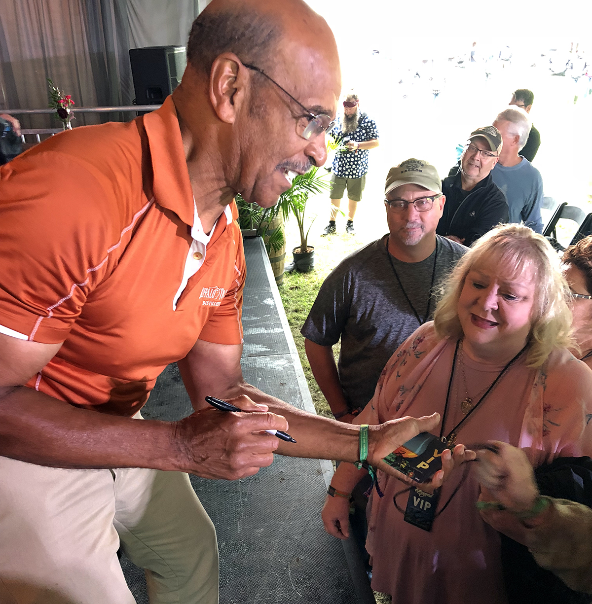 Buffalo Trace's Freddie Johnson signs autographs after his Bourbon & Beyond appearance September 22, 2018. Photo ©2018, Mark Gillespie/CaskStrength Media.