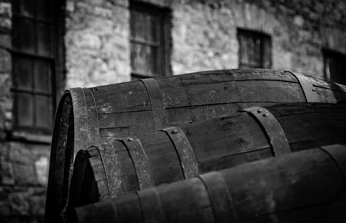Vintage whiskey barrels at Ireland's Old Midleton Distillery, November, 2018. Photo ©2018, Mark Gillespie/CaskStrength Media.