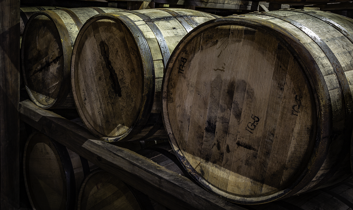 Barrels of maturing whiskey in a warehouse at Diageo's Stitzel-Weller Distillery in Louisville, Kentucky. File photo ©2014, Mark Gillespie/CaskStrength Media.