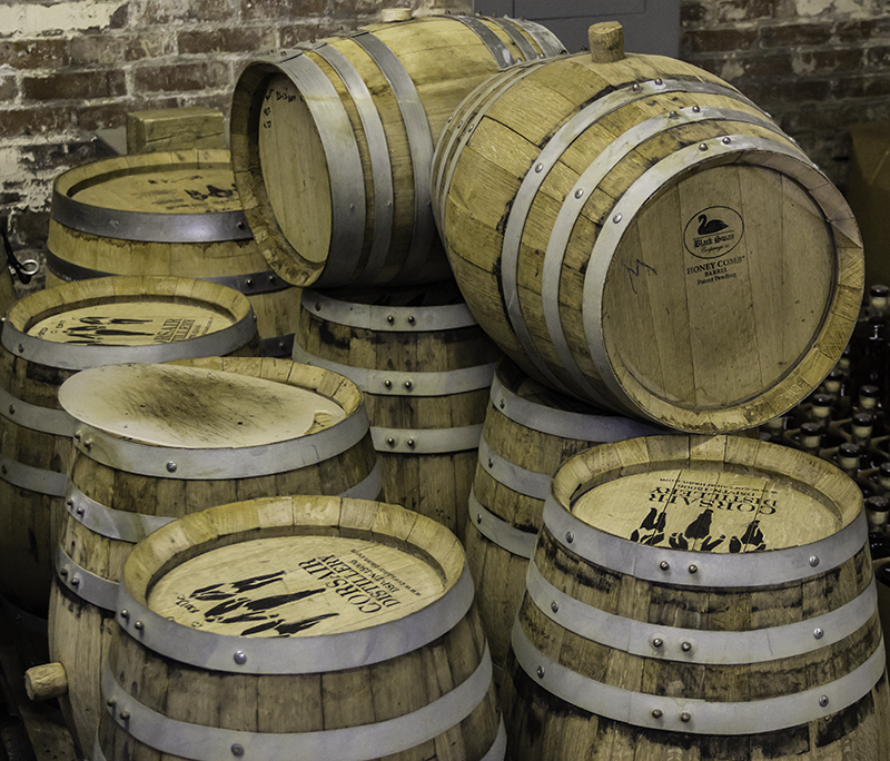 Proposed changes to federal regulations could make small barrels like these used at Corsair Artisan Distillery obsolete. File photo ©2018, Mark Gillespie/CaskStrength Media.