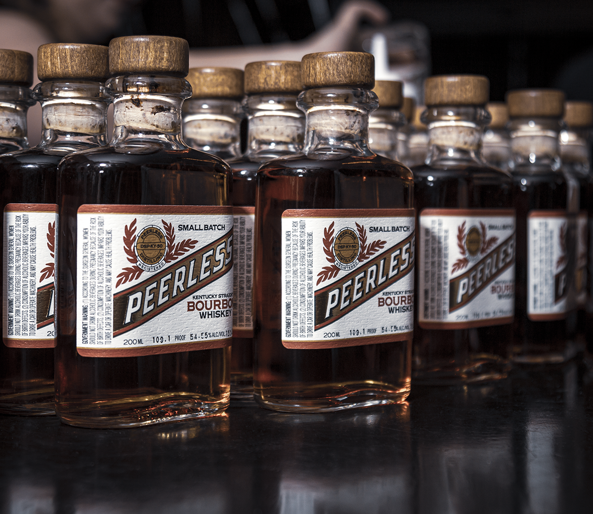 Kentucky Peerless Distillery held a party in New York City Tuesday night to introduce its first Bourbon in 102 years, and had bottles lined up at the bar. We'll have tasting notes for it on the next WhiskyCast!