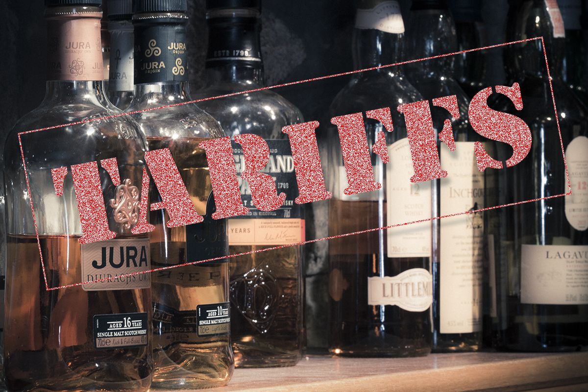 Scotch Whisky bottles on a bar shelf. Photo ©2019, Mark Gillespie/CaskStrength Media.