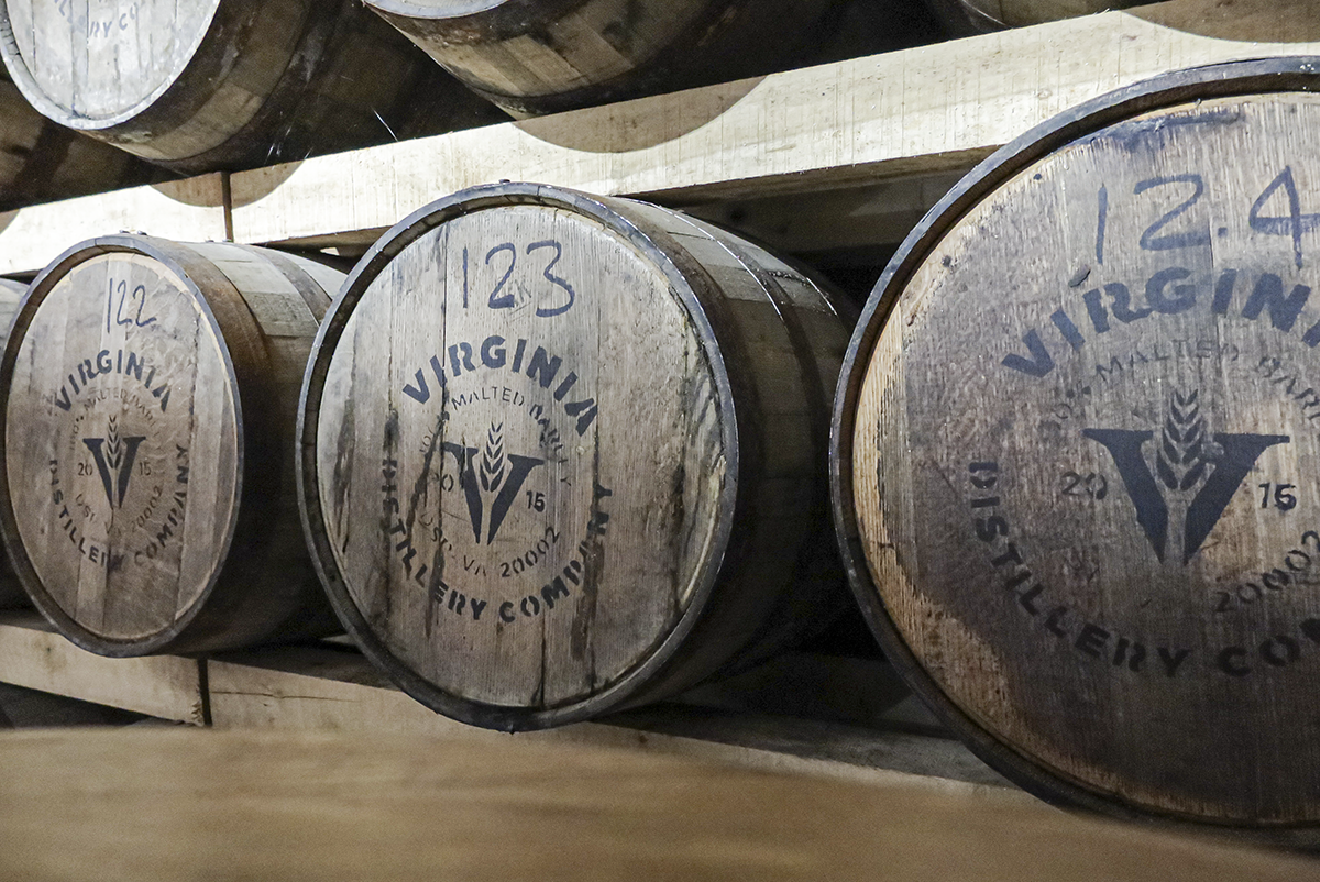Barrels of maturing whisky at the Virginia Distillery Company in Lovingston, Virginia. Photo ©2019, Mark Gillespie/CaskStrength Media.