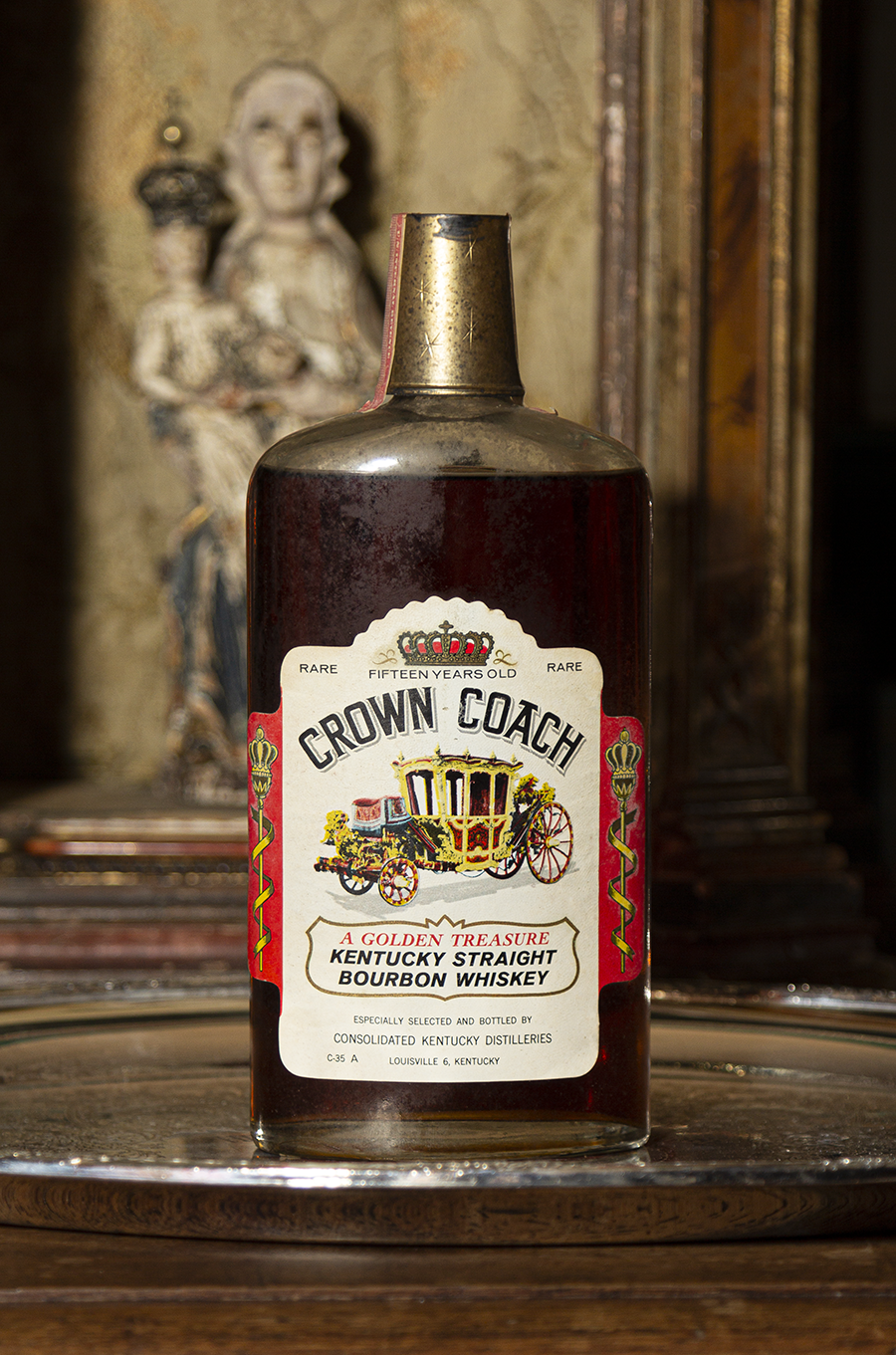 One of the highlights of Michael Veach's Bourbon Salon events at Oxmoor Farm is getting to taste a vintage Bourbon from the Bullitt family's wine cellar at the estate in Louisville. The latest Salon featured this rare 15-year-old Crown Coach Bourbon from the 1960's. One of the highlights of Michael Veach's Bourbon Salon events at Oxmoor Farm is getting to taste a vintage Bourbon from the Bullitt family's wine cellar at the estate in Louisville. The latest Salon featured this rare 15-year-old Crown Coach Bourbon from the 1960's.