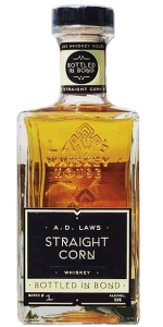 A.D. Laws Bottled in Bond Corn Whiskey. Image courtesy Laws Whiskey House. 