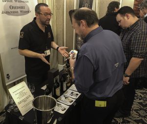 Jonathan Bray of Secret Spirits talks with consumers during the 2019 Victoria Whisky Festival. File photo ©2019, Mark Gillespie/CaskStrength Media.