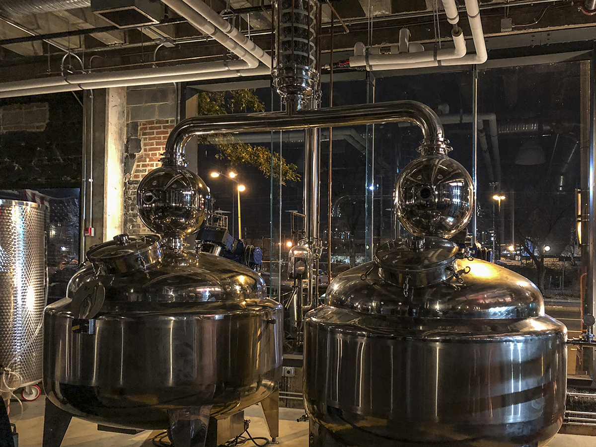 The stills at Republic Restoratives in Washington, DC, one of the craft distilleries that participated in the DISCUS/ADI survey. Photo ©2020, Mark Gillespie/CaskStrength Media.