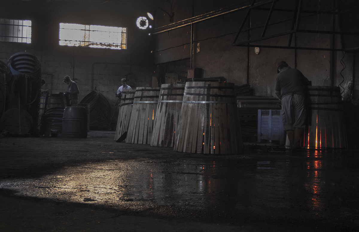 The floor of a cooperage in Jerez, Spain. File photo ©2020, Mark Gillespie/CaskStrength Media.