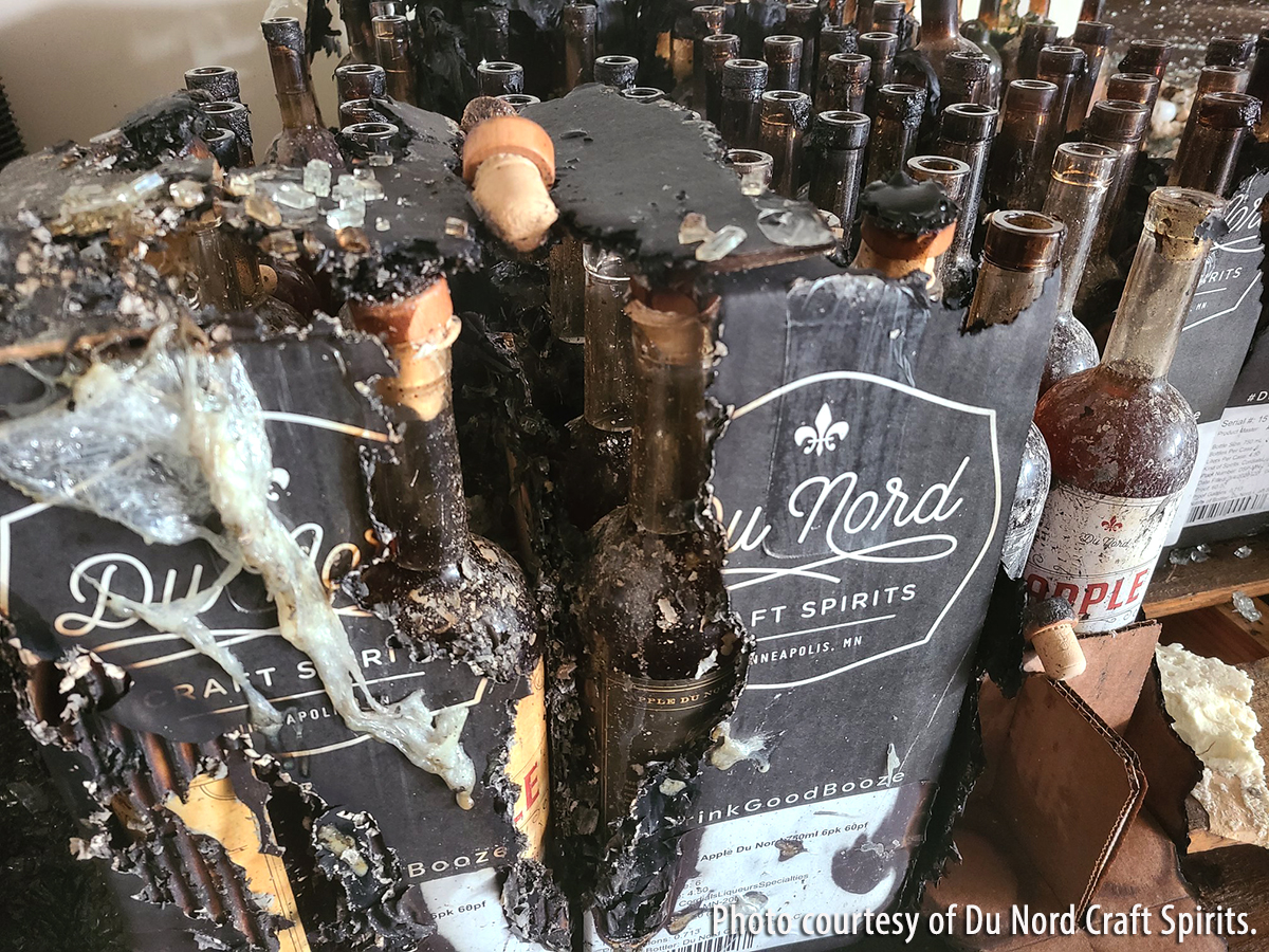 Damage from the fire in Du Nord Craft Spirits May 29, 2020. Photo courtesy of Du Nord Craft Spirits.