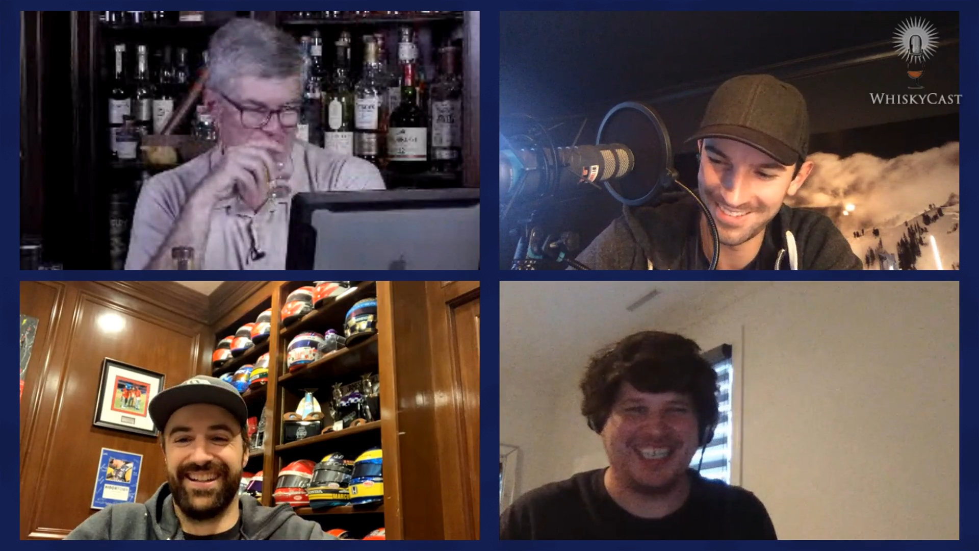 The "Off Track" podcast team of IndyCar drivers Alexander Rossi and James Hinchcliffe joined us along with producer Tim Durham on the last #HappyHour webcast to taste some whiskies and talk about motorsports.