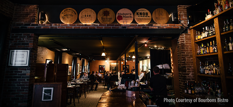 The interior of Bourbons Bistro in Louisville, Kentucky. Photo courtesy Bourbons Bistro.