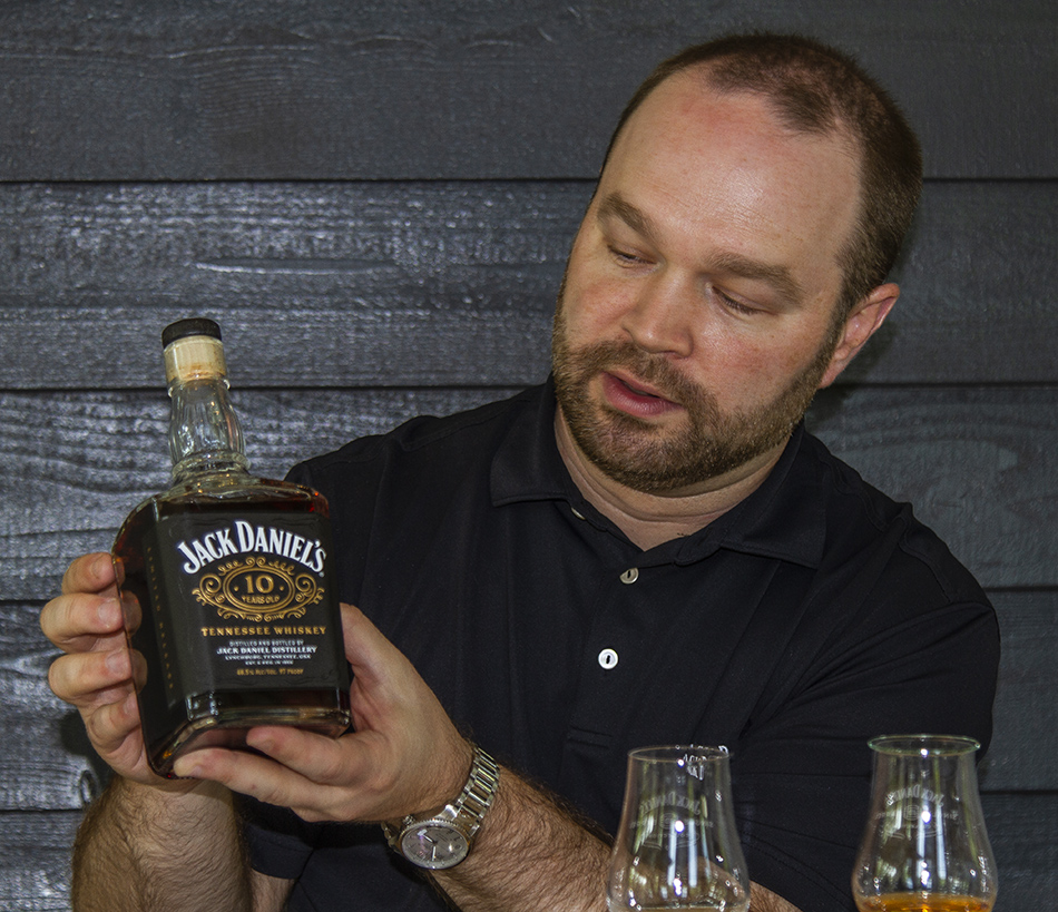 Jack Daniel's Master Distiller Chris Fletcher explains the unique method for maturing the Jack Daniel's 10-Year-Old Tennessee Whiskey. Photo ©2021, Mark Gillespie/CaskStrength Media.