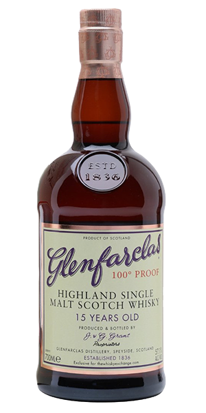 Glenfarclas 100º Proof Single Malt. Image courtesy The Whisky Exchange.