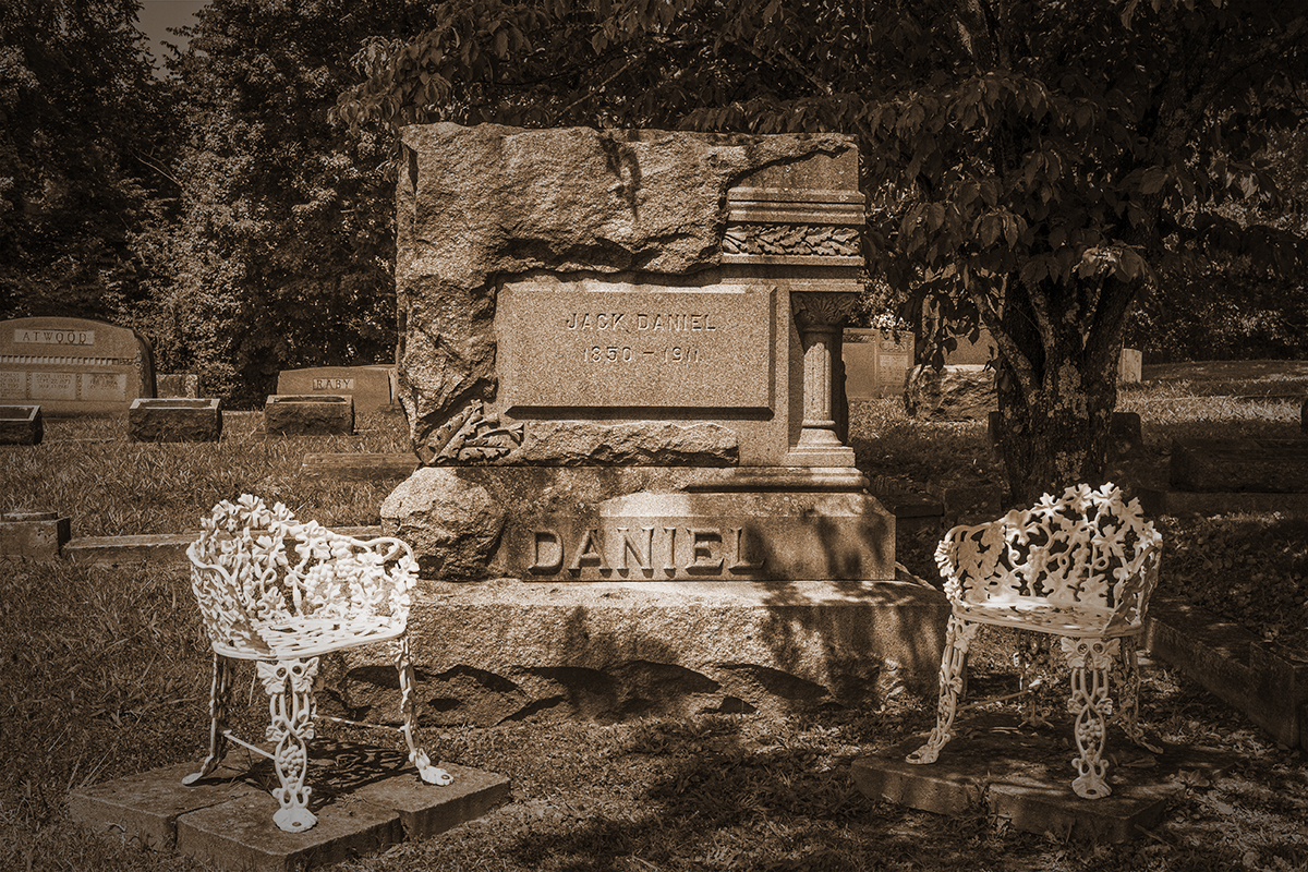 The Jack Daniel grave in Lynchburg, Tennessee. Photo ©2021, Mark Gillespie/CaskStrength Media.