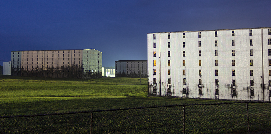 Heaven Hill warehouses in the pre-dawn light at the company's campus in Bardstown, Kentucky. File photo ©2021, Mark Gillespie/CaskStrength Media.