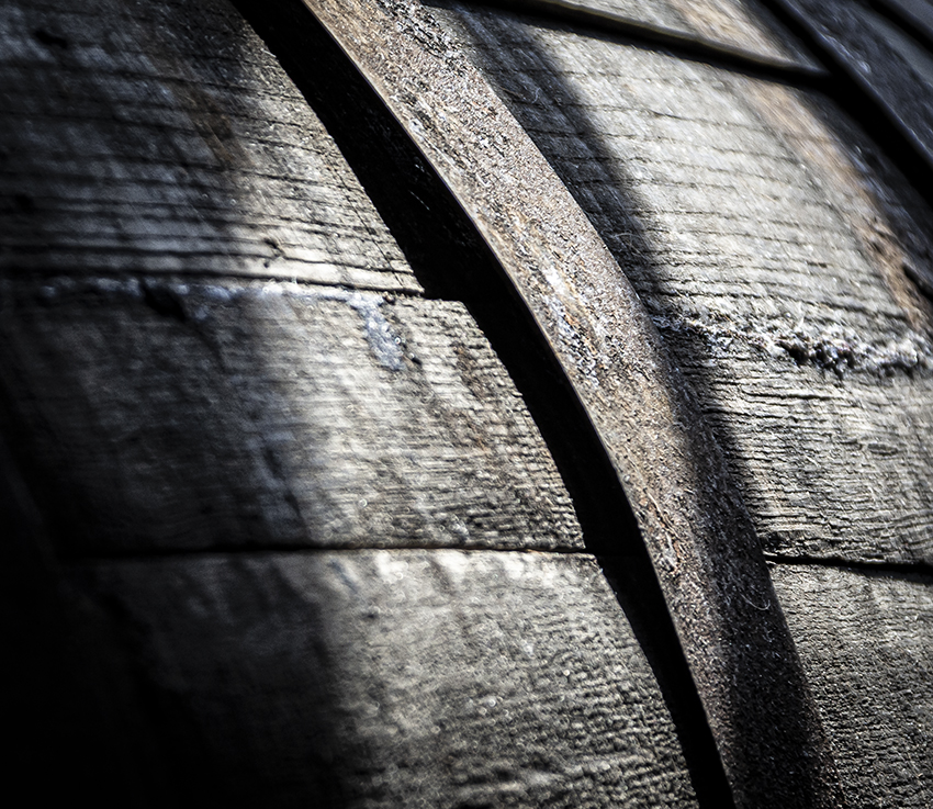 A barrel of American whiskey maturing in a rickhouse. Photo ©2021, Mark Gillespie/CaskStrength Media.
