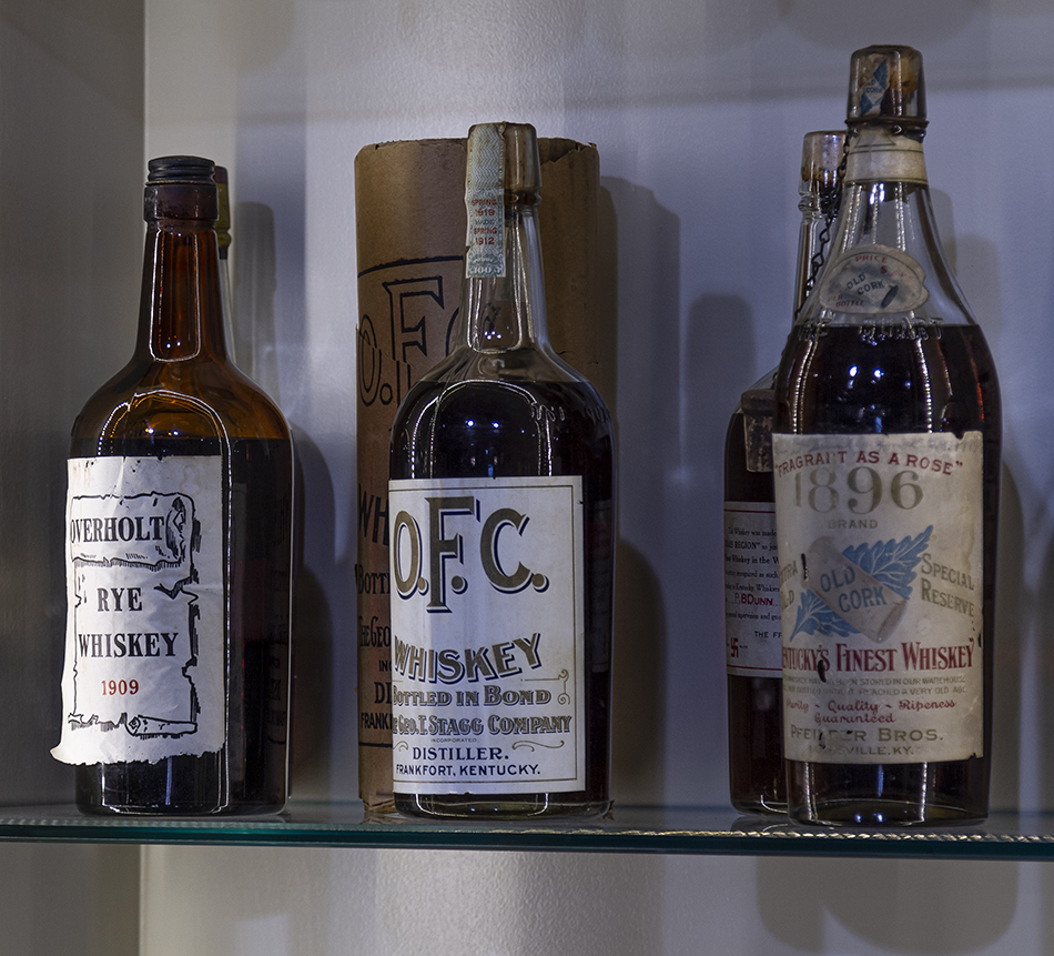 Vintage whiskies on display at Justins' House of Bourbon in Lexington, Kentucky. Photo ©2022, Mark Gillespie/CaskStrength Media.