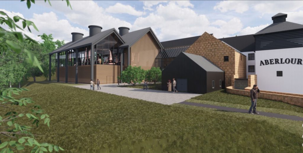 An architect's rendering of the planned Aberlour Distillery expansion. Image courtesy Chivas Brothers. 