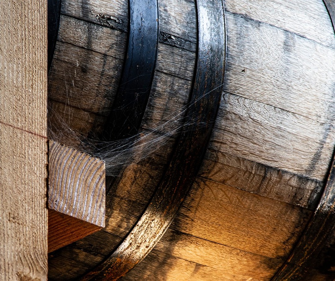 I'm not sure whether spider webs on a barrel are a sign of good luck, but they do make for an interesting Whisky Photo of the Week.