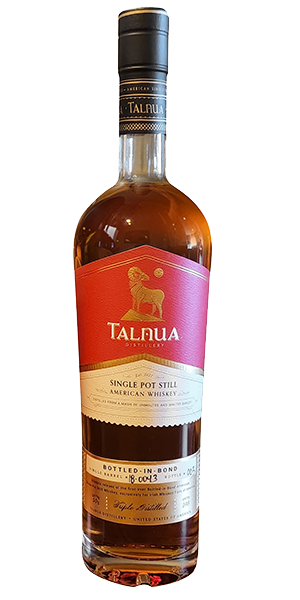 Talnua Distillery Bottled in Bond Single Pot Still American Whiskey. Image courtesy Talnua Distillery.