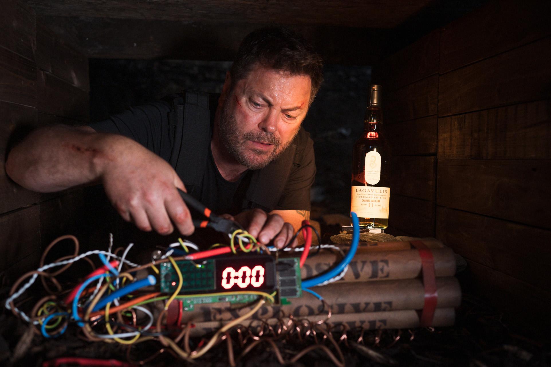 Actor Nick Offerman in his latest Lagavulin "Tales of Whisky" video. Image courtesy Diageo.