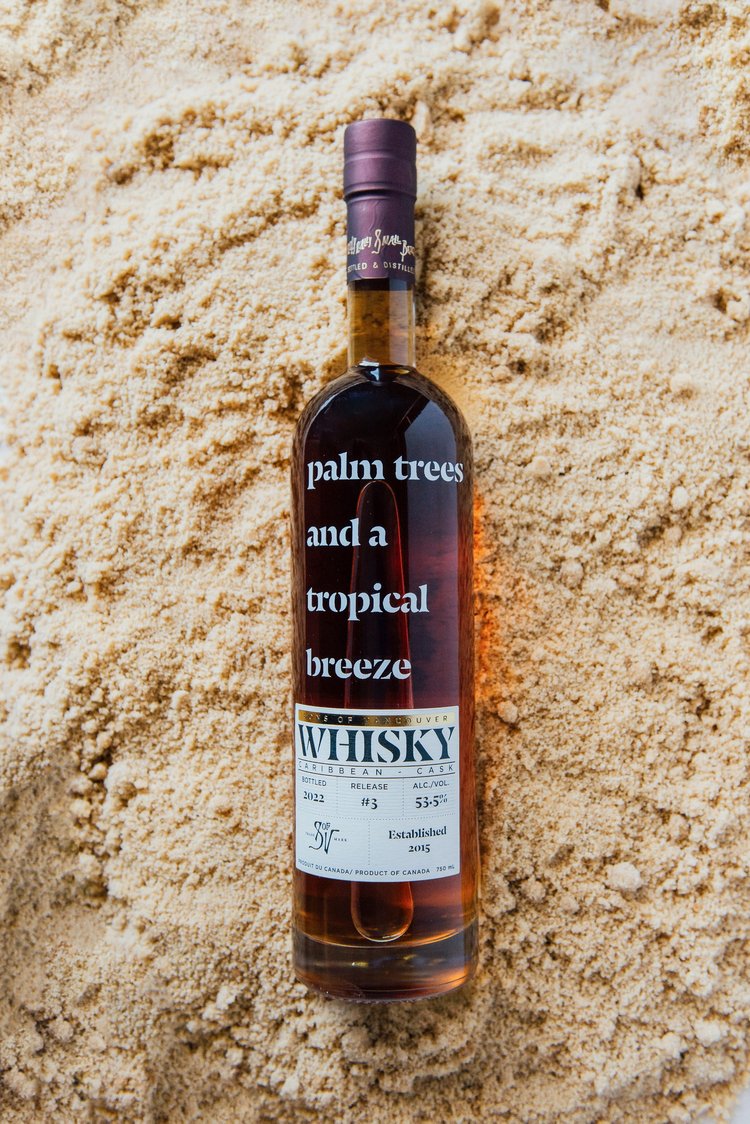 Sons of Vancouver's Palm Trees and a Tropical Breeze whisky. Image courtesy Sons of Vancouver Distillery.