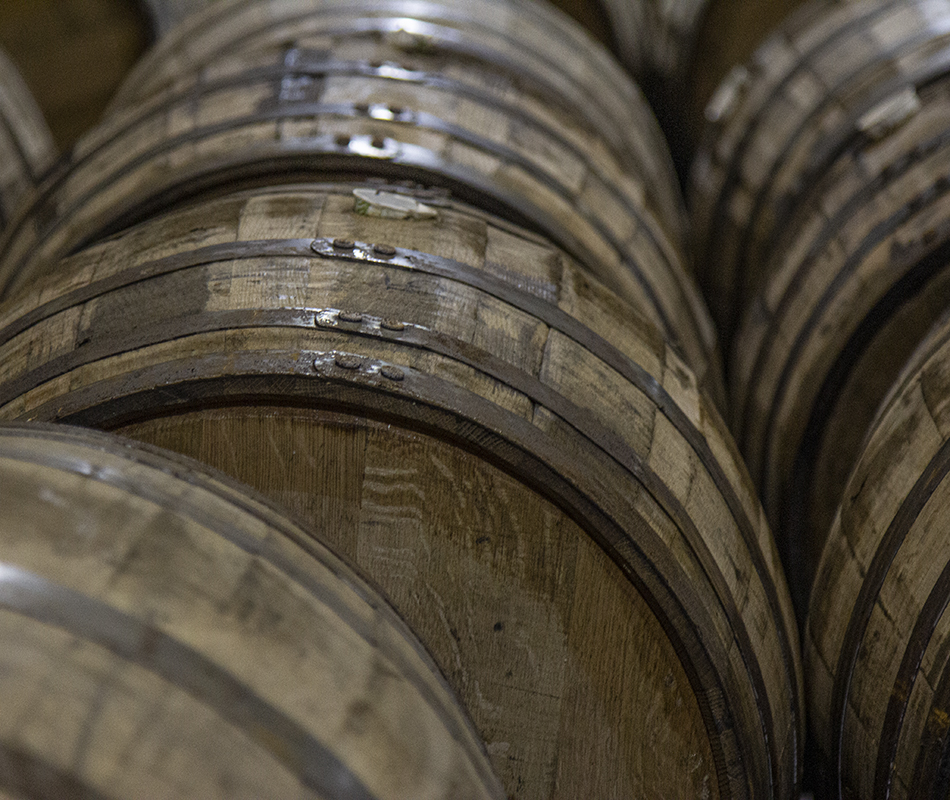Barrels lined up to be emptied for blending. File photo ©2023, Mark Gillespie/CaskStrength Media.