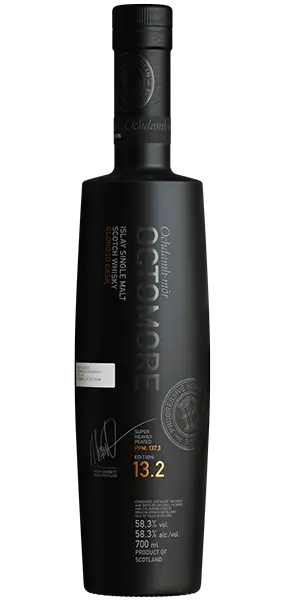 Octomore 13.2 islay Single Malt Scotch Whisky. Image courtesy Bruichladdich.