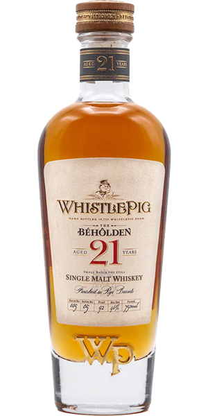 WhistlePig 21 Beholden Single Malt. Image courtesy WhistlePig Whiskey.