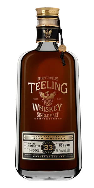 Teeling 33 YO Pineau des Charentes Finish. Image courtesy Teeling Whiskey Company.