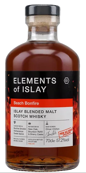 Elements of Islay Beach Bonfire Islay Blended Malt. Image courtesy Elixir Distillers.