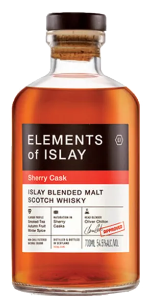Elements of Islay Sherry Cask Blended Malt. Image courtesy Elixir Distillers.