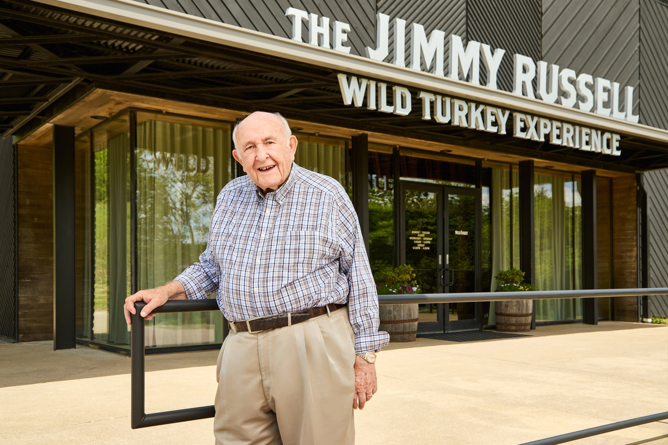 Jimmy Russell poses outside the new Jimmy Russell Wild Turkey Experience. Image courtesy Wild Turkey.
