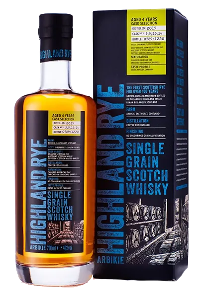 Arbikie Armagnac Finish Single Grain Scotch Whisky. Image courtesy Arbikie Distillery.