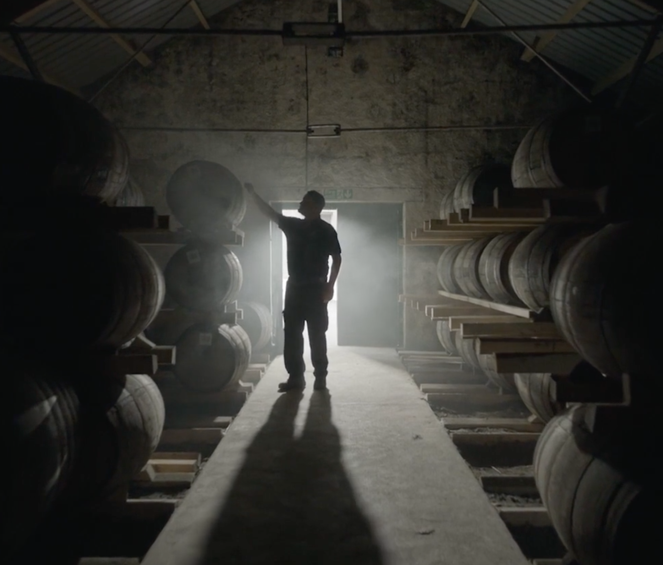 A warehouse worker at Brown-Forman's Glenglassaugh distillery. Image courtesy Glenglassaugh/Brown-Forman.