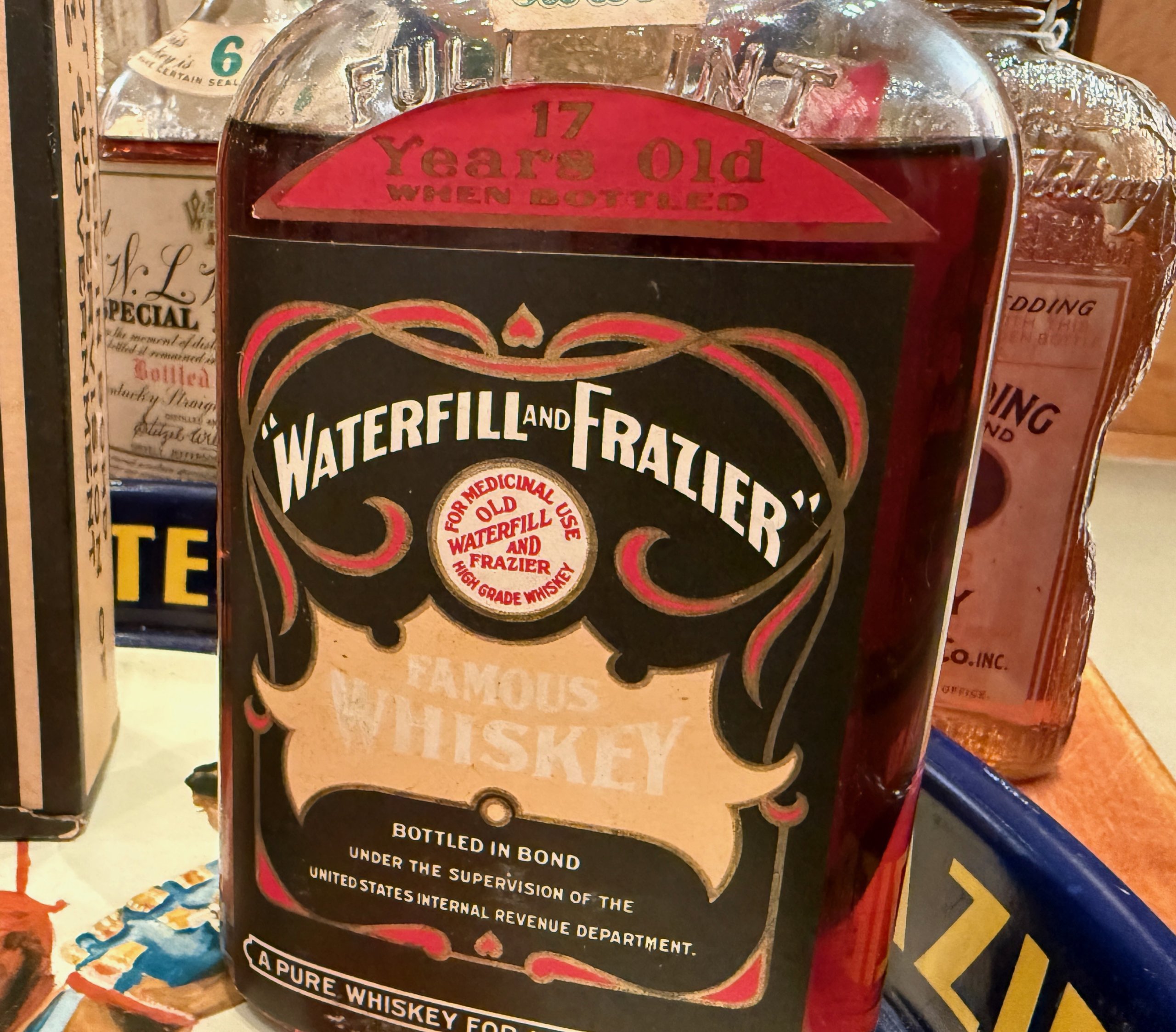 A vintage bottle of whiskey from Mark Wade's collection. Photo ©2025, Mark Gillespie/CaskStrength Media.