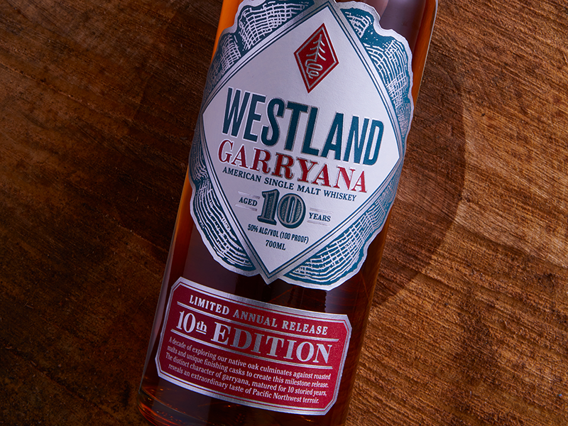 The 10th anniversary edition of Westland Garryana. Image courtesy Westland Distillery.